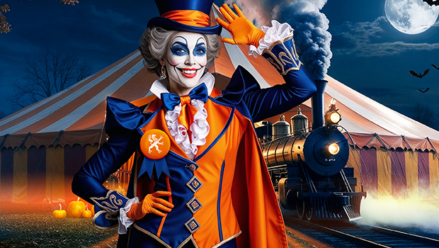 halloween femme cirque train aushopping promenade de flandre