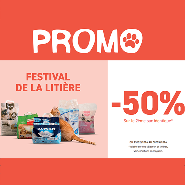 Festival de la litière chez Tom&Co : -50% sur le 2ème sac identique*
