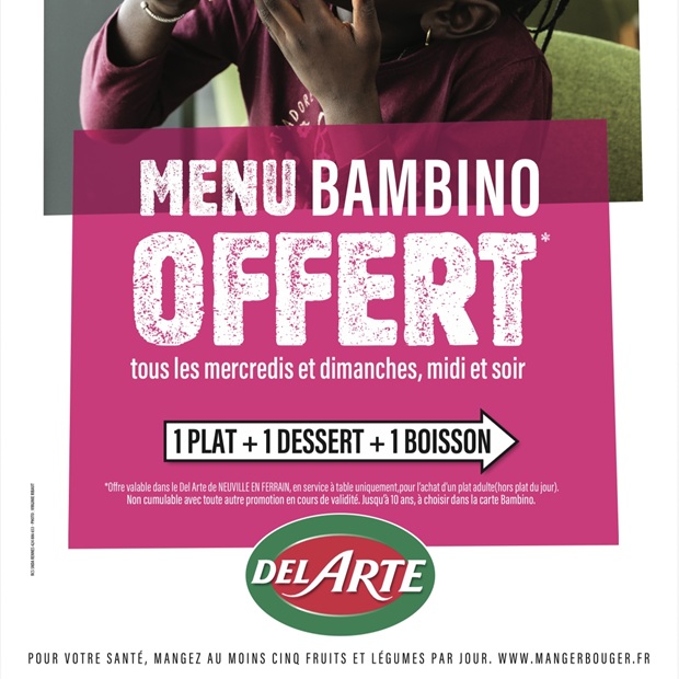 Menu Bambino Offert chez Delarte