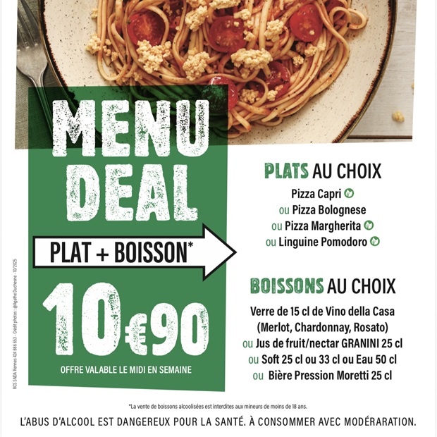 Menu Deal à 10,90€