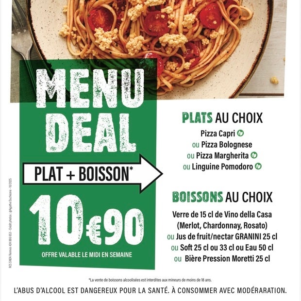 Menu Deal à 10,90€