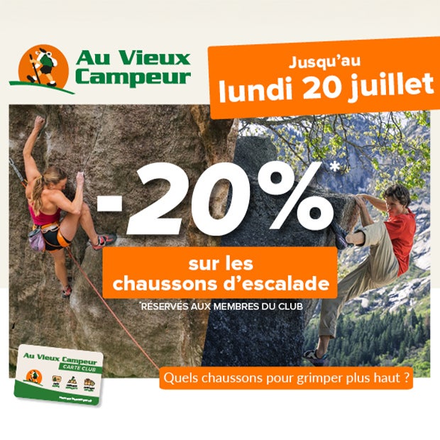 -20% sur les chaussons d'escalade