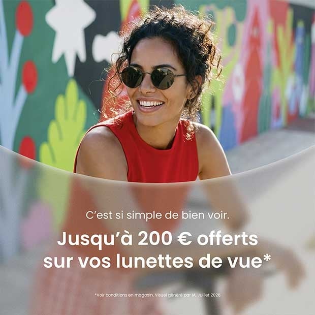 Offre fidélité :  Jusqu’à 200€ de remise sur vos lunettes de vue* chez Générale d'Optique